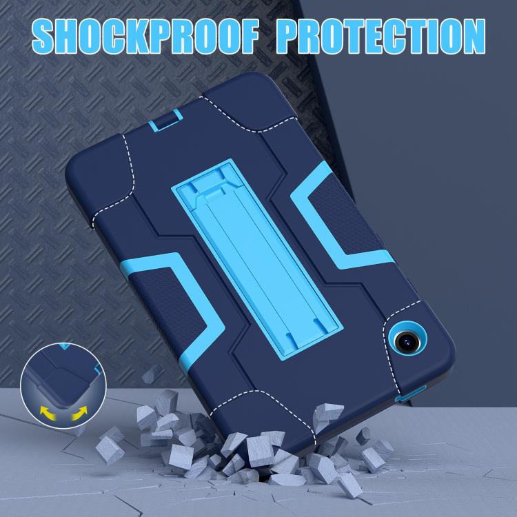 For Samsung Galaxy Tab A11 Contrast Color Silicone PC Tablet Case with Holder