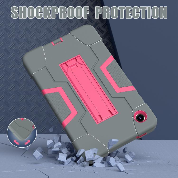 For Samsung Galaxy Tab A11 Contrast Color Silicone PC Tablet Case with Holder