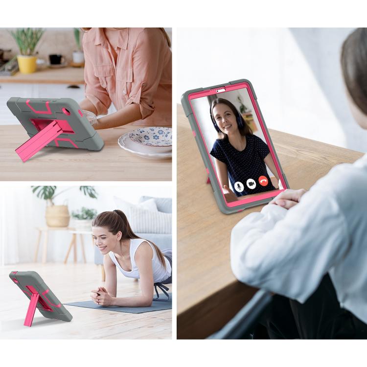 For Samsung Galaxy Tab A11 Contrast Color Silicone PC Tablet Case with Holder