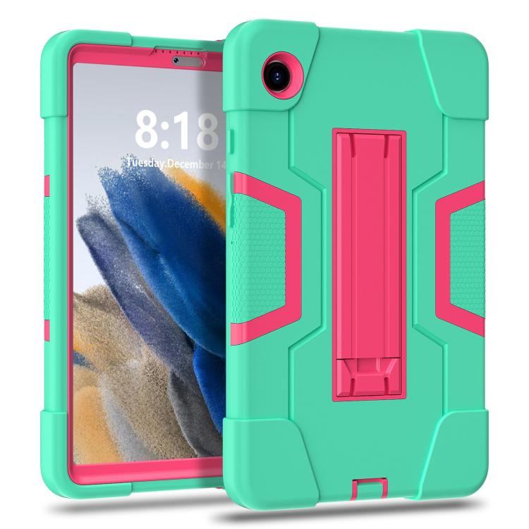 For Samsung Galaxy Tab A11 Contrast Color Silicone PC Tablet Case with Holder
