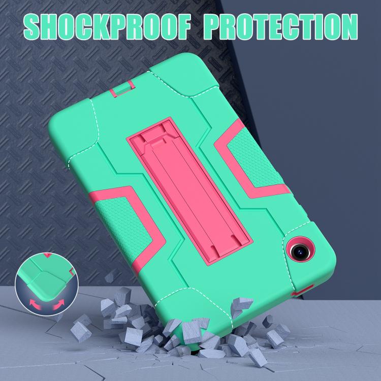 For Samsung Galaxy Tab A11 Contrast Color Silicone PC Tablet Case with Holder