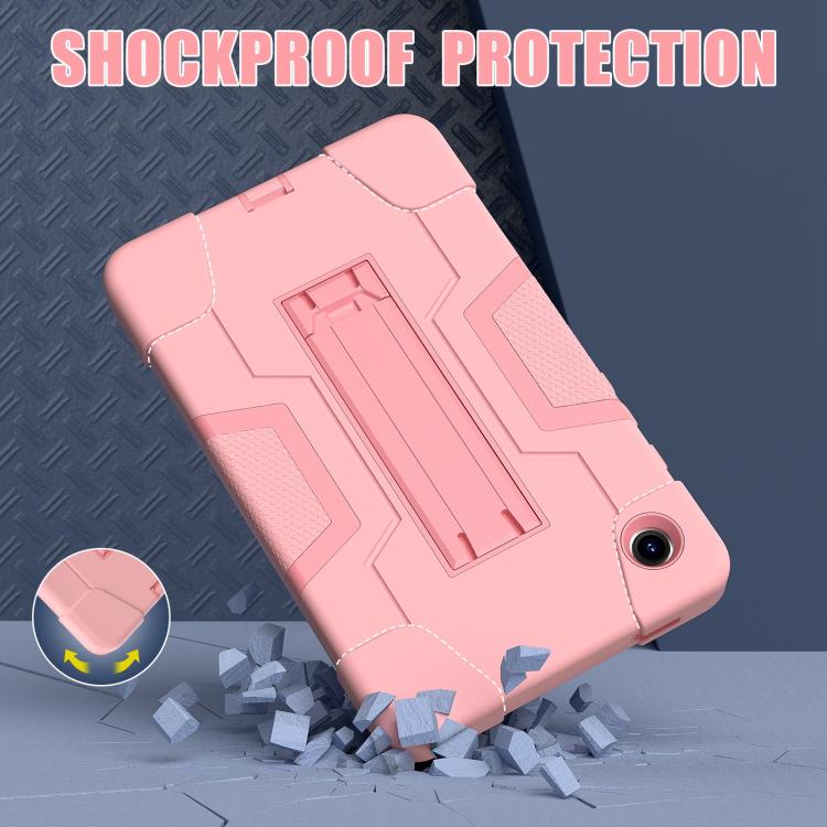 For Samsung Galaxy Tab A11 Contrast Color Silicone PC Tablet Case with Holder