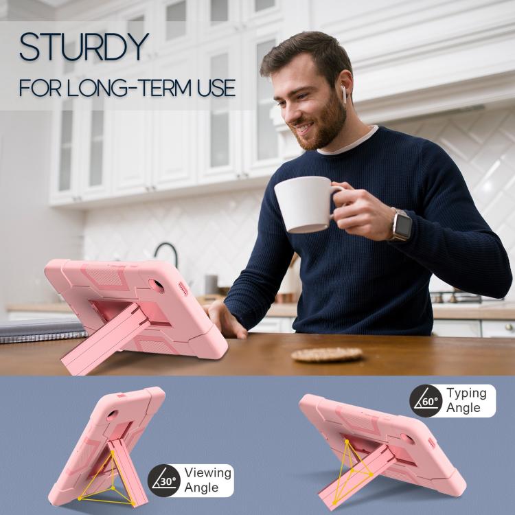For Samsung Galaxy Tab A11 Contrast Color Silicone PC Tablet Case with Holder