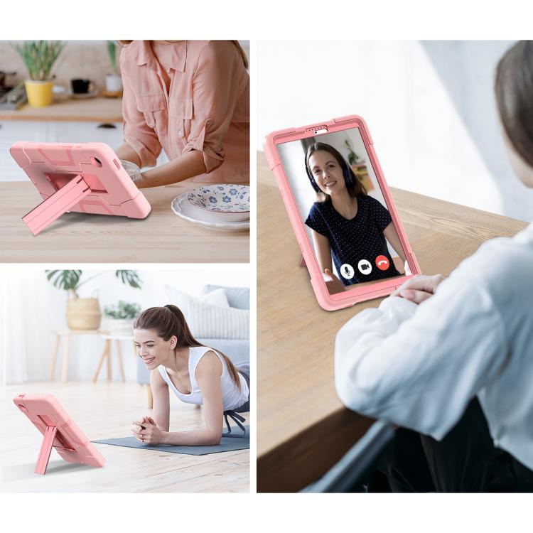 For Samsung Galaxy Tab A11 Contrast Color Silicone PC Tablet Case with Holder