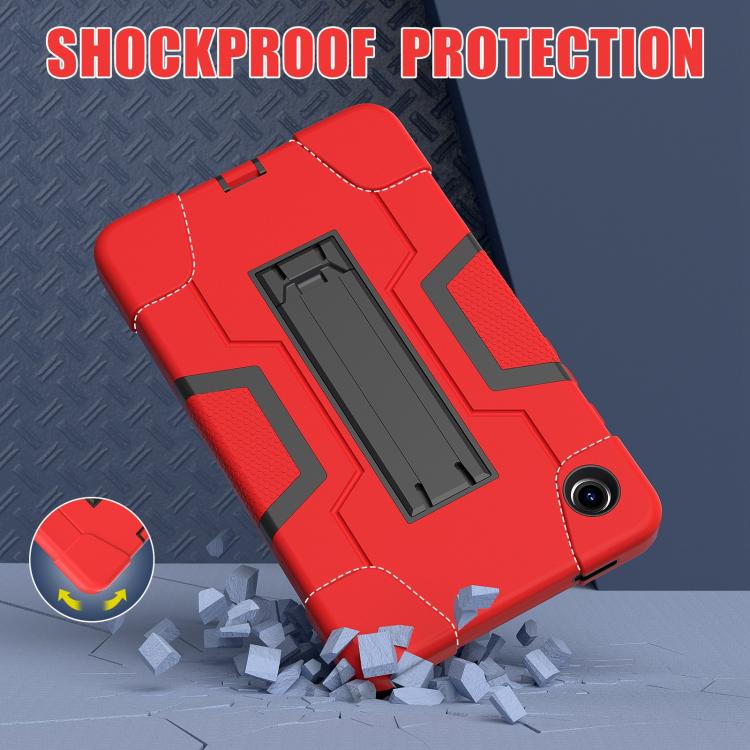 For Samsung Galaxy Tab A11 Contrast Color Silicone PC Tablet Case with Holder