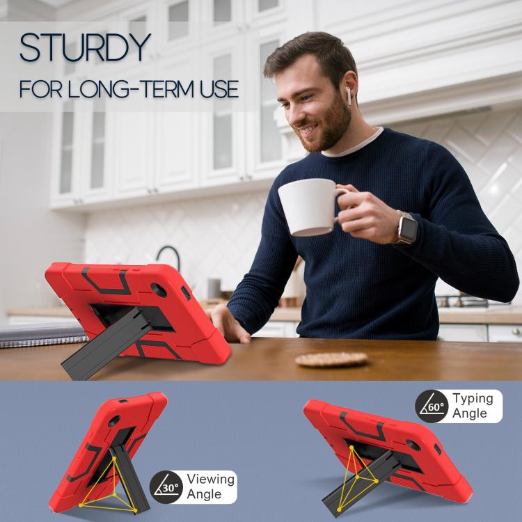 For Samsung Galaxy Tab A11 Contrast Color Silicone PC Tablet Case with Holder