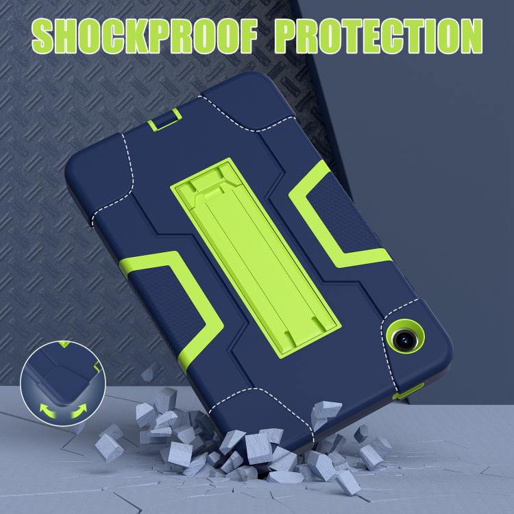 For Samsung Galaxy Tab A11 Contrast Color Silicone PC Tablet Case with Holder