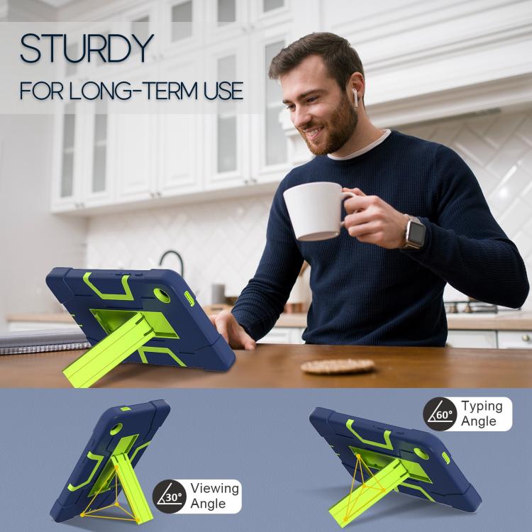 For Samsung Galaxy Tab A11 Contrast Color Silicone PC Tablet Case with Holder