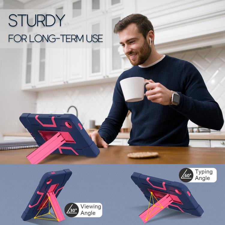 For Samsung Galaxy Tab A11 Contrast Color Silicone PC Tablet Case with Holder