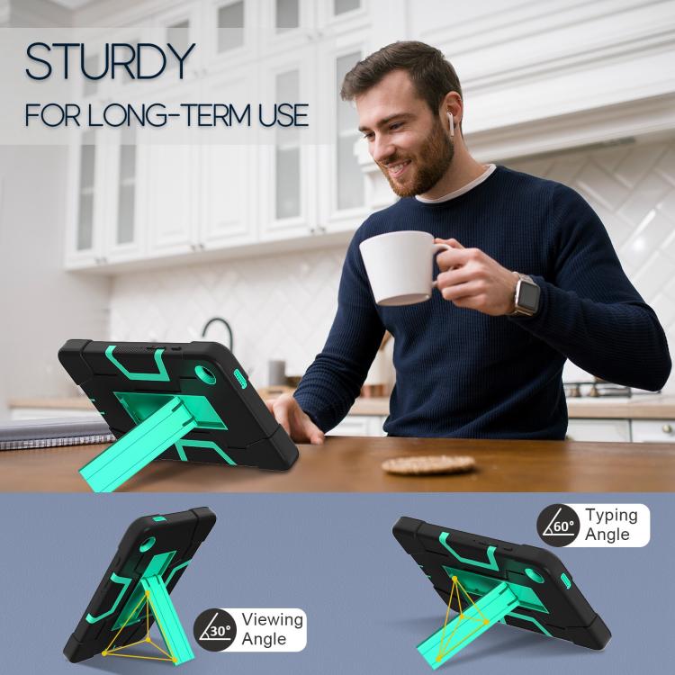 For Samsung Galaxy Tab A11 Contrast Color Silicone PC Tablet Case with Holder