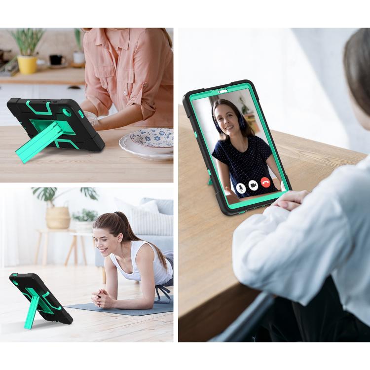 For Samsung Galaxy Tab A11 Contrast Color Silicone PC Tablet Case with Holder