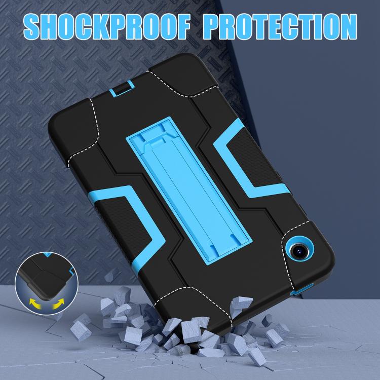 For Samsung Galaxy Tab A11 Contrast Color Silicone PC Tablet Case with Holder