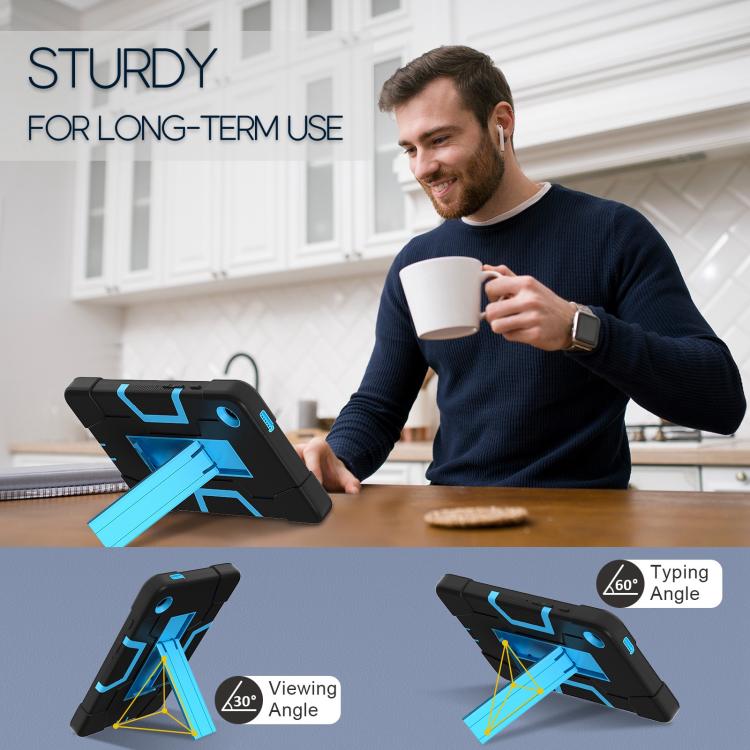For Samsung Galaxy Tab A11 Contrast Color Silicone PC Tablet Case with Holder