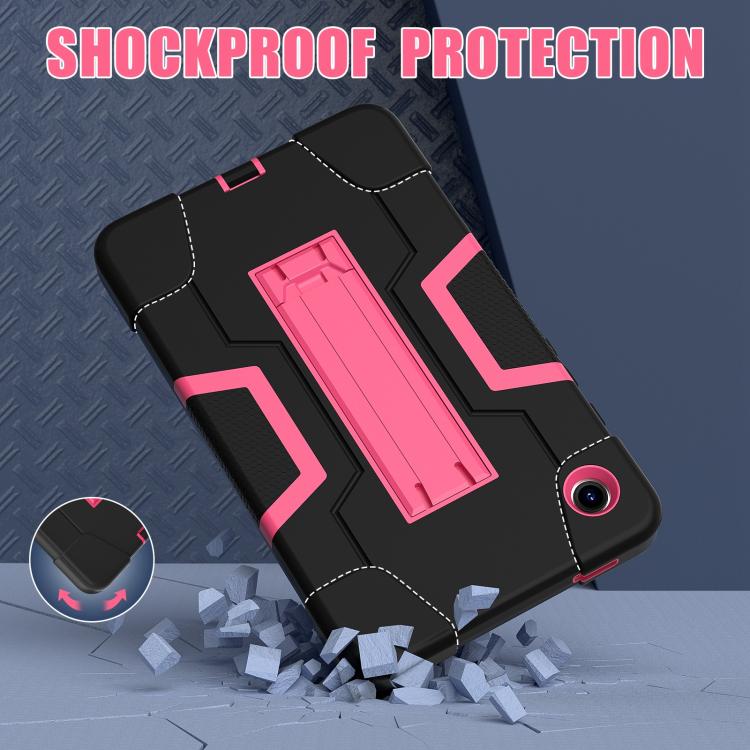 For Samsung Galaxy Tab A11 Contrast Color Silicone PC Tablet Case with Holder