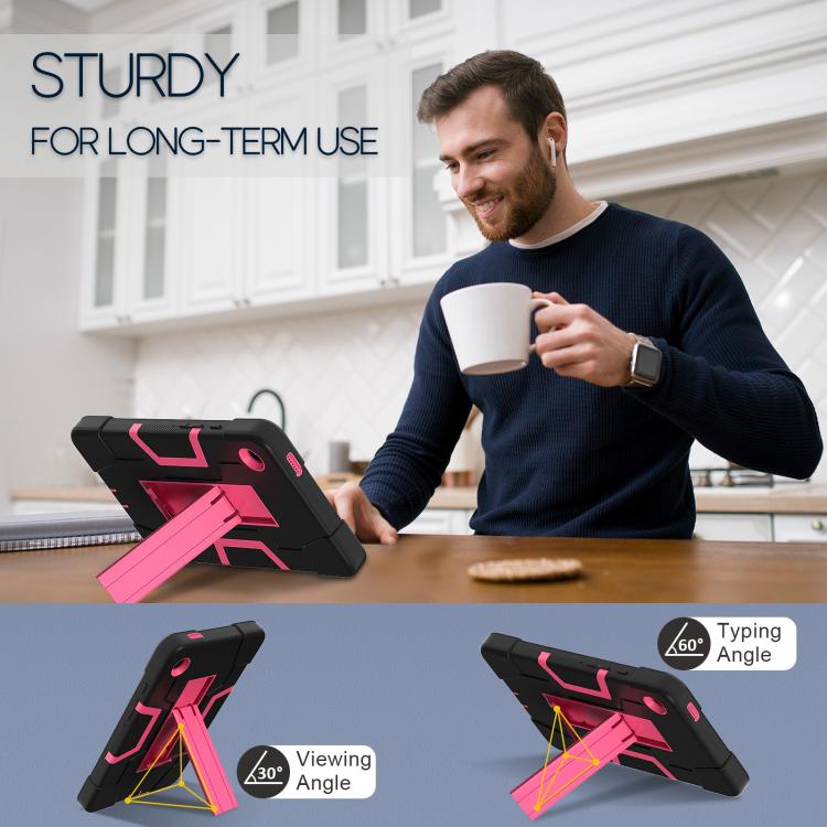 For Samsung Galaxy Tab A11 Contrast Color Silicone PC Tablet Case with Holder
