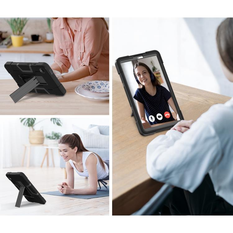 For Samsung Galaxy Tab A11 Contrast Color Silicone PC Tablet Case with Holder