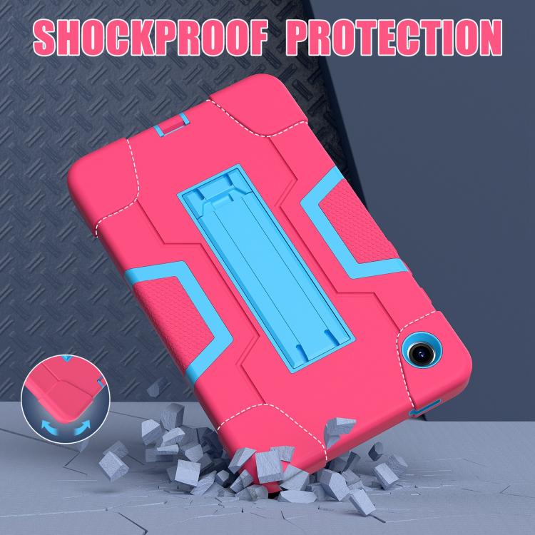 For Samsung Galaxy Tab A11 Contrast Color Silicone PC Tablet Case with Holder
