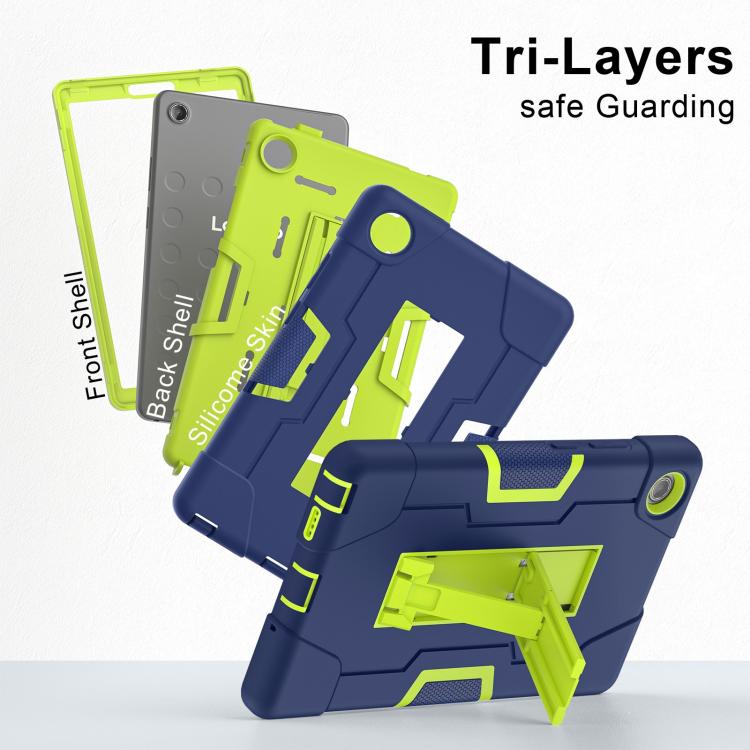 For Lenovo Tab K9 / Tab One Contrast Color Silicone PC Tablet Case with Holder