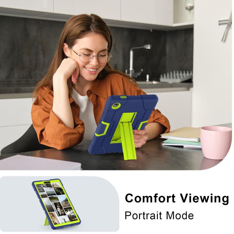 For Lenovo Tab K9 / Tab One Contrast Color Silicone PC Tablet Case with Holder