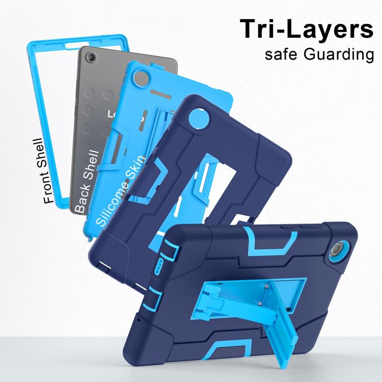 For Lenovo Tab K9 / Tab One Contrast Color Silicone PC Tablet Case with Holder