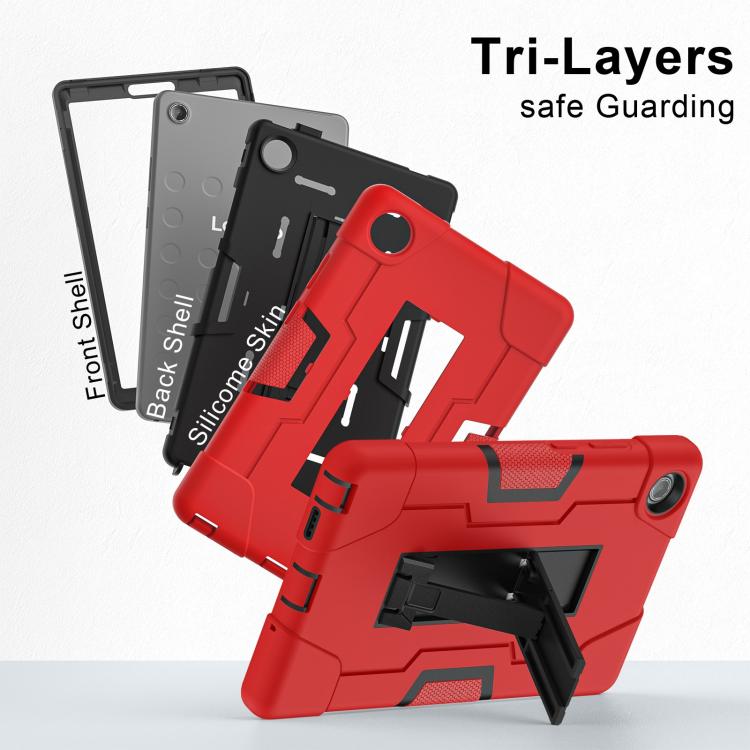 For Lenovo Tab K9 / Tab One Contrast Color Silicone PC Tablet Case with Holder