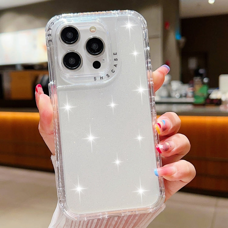 For iPhone 16 Pro Max Glitter Powder 3-in-1 TPU + PC Phone Case