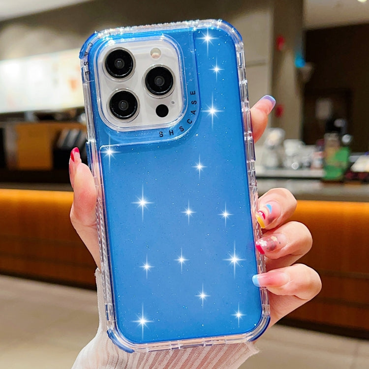 For iPhone 16 Pro Glitter Powder 3-in-1 TPU + PC Phone Case