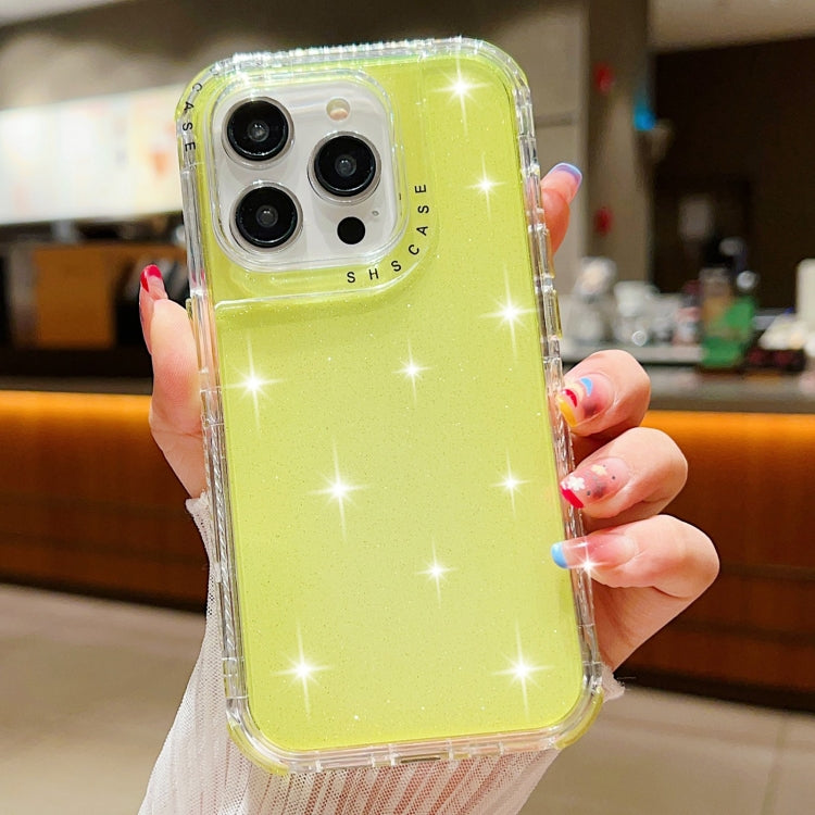 For iPhone 16 Pro Glitter Powder 3-in-1 TPU + PC Phone Case