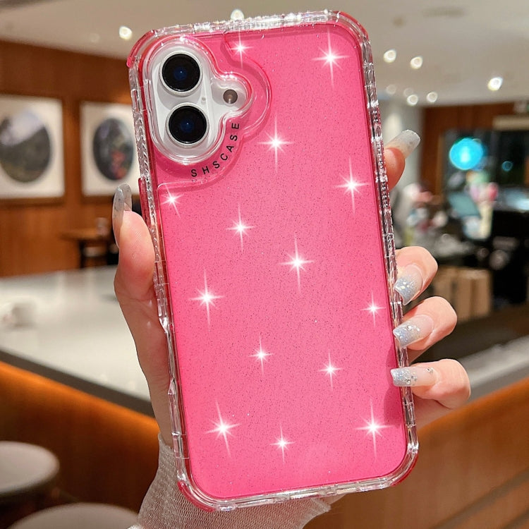 For iPhone 16 Plus Glitter Powder 3-in-1 TPU + PC Phone Case