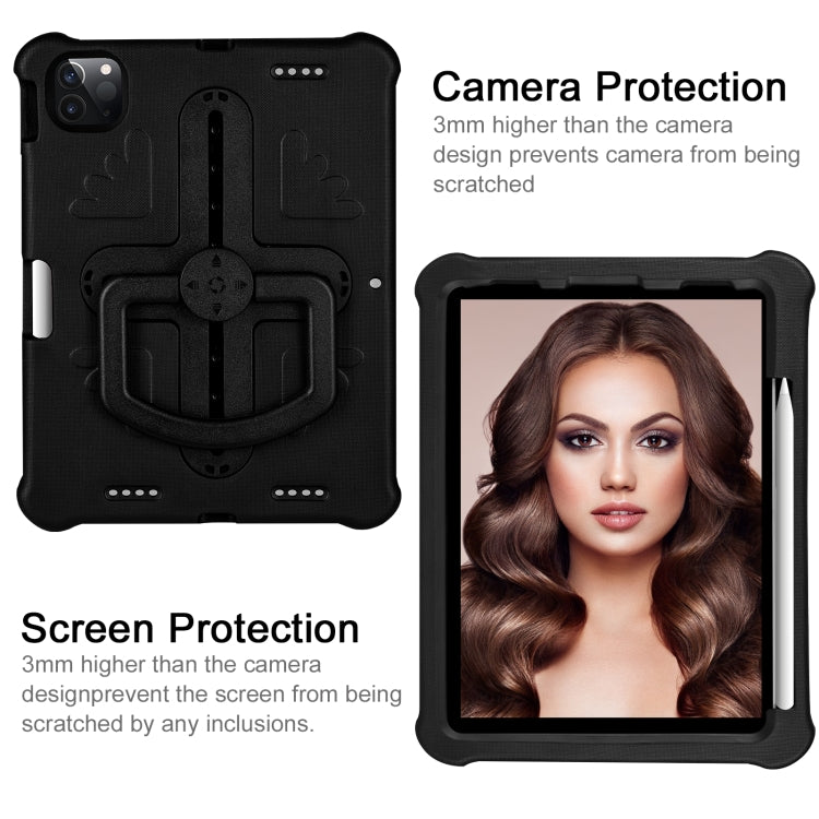 For iPad Air 11 2024  / 2025 / 2026 Shield 360 Rotation Handle EVA Shockproof PC Tablet Case