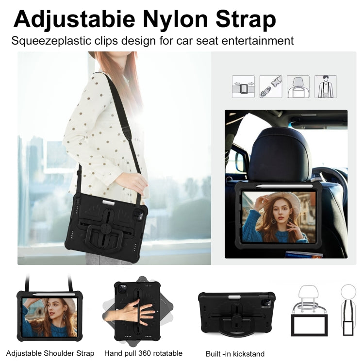 For iPad Air 11 2024  / 2025 / 2026 Shield 360 Rotation Handle EVA Shockproof PC Tablet Case