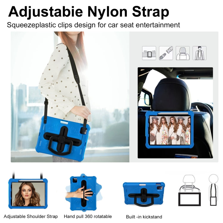 For iPad Air 11 2024  / 2025 / 2026 Shield 360 Rotation Handle EVA Shockproof PC Tablet Case