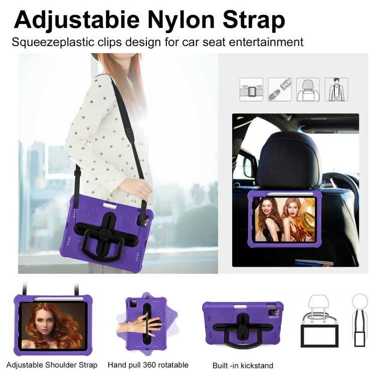 For iPad Air 11 2024  / 2025 / 2026 Shield 360 Rotation Handle EVA Shockproof PC Tablet Case