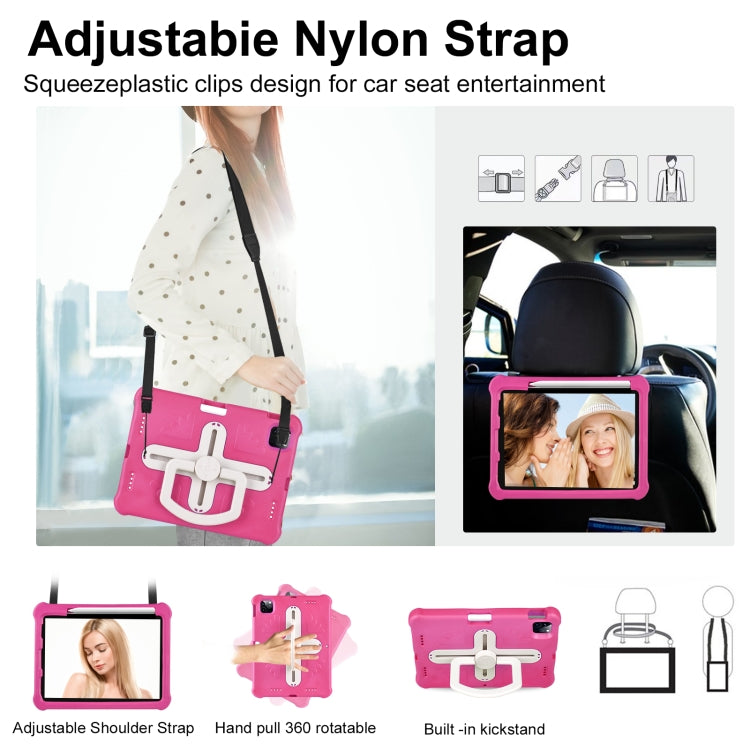 For iPad Air 11 2024  / 2025 / 2026 Shield 360 Rotation Handle EVA Shockproof PC Tablet Case