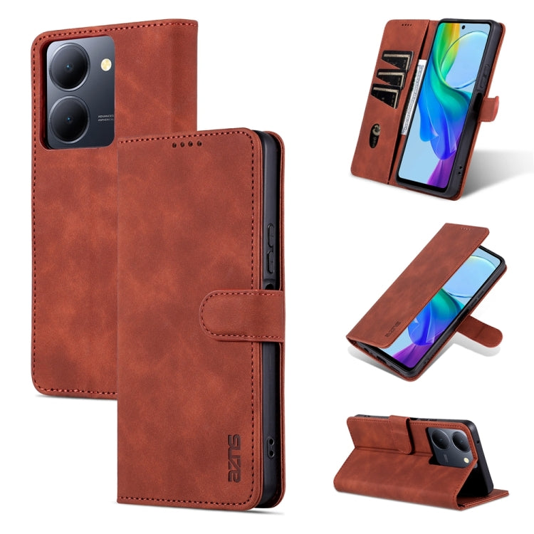 For vivo Y78 5G / Y36 / Y27 5G AZNS Skin Feel Calf Texture Flip Leather Phone Case