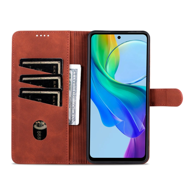 For vivo Y78 5G / Y36 / Y27 5G AZNS Skin Feel Calf Texture Flip Leather Phone Case