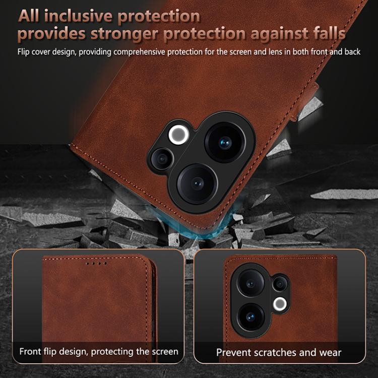 For vivo S30 AZNS Skin Feel Calf Texture Flip Leather Phone Case