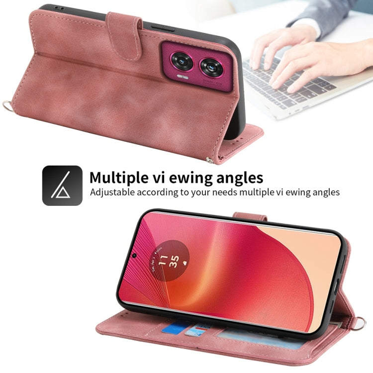 For Motorola Edge 50 Fusion Skin Feel Flowers Embossed Wallet Leather Phone Case