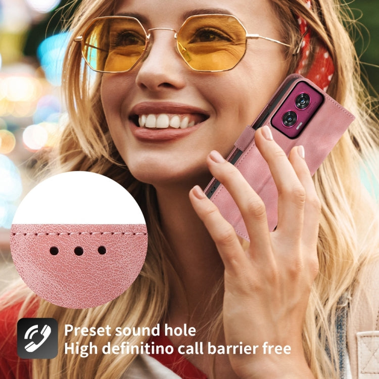 For Motorola Edge 50 Fusion Skin Feel Flowers Embossed Wallet Leather Phone Case