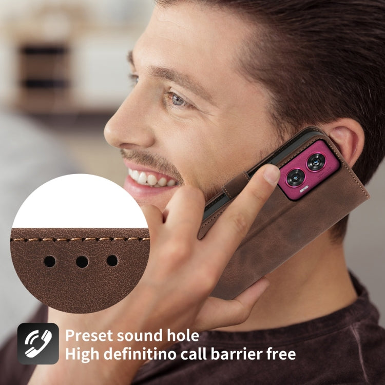 For Motorola Edge 50 Fusion Skin Feel Flowers Embossed Wallet Leather Phone Case