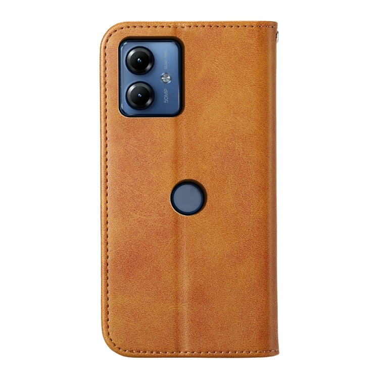 For Motorola Moto G14 Cubic Grid Calf Texture Magnetic Leather Phone Case