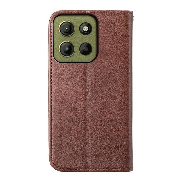 For Motorola Moto G15 Cubic Grid Calf Texture Magnetic Leather Phone Case