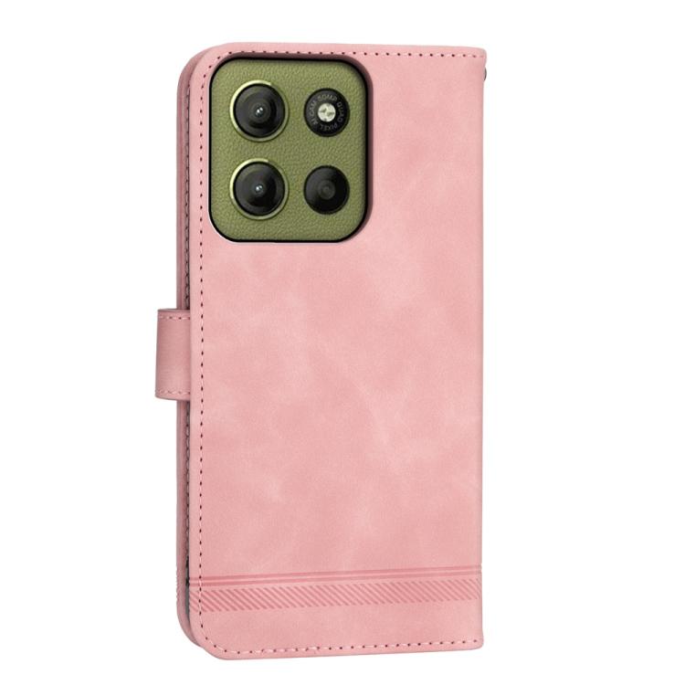 For Motorola Moto G15 Dierfeng Dream Line TPU Hybrid PU Leather Phone Case