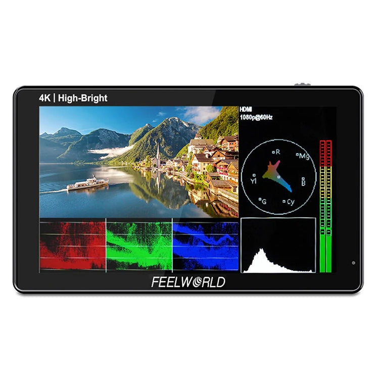 FEELWORLD LUT5E 5.5 inch High Bright 1600nit Touch Screen DSLR Camera Field Monitor F970 External Power and Install Kit 4K HDMI 1920X1080 IPS Panel(Black)