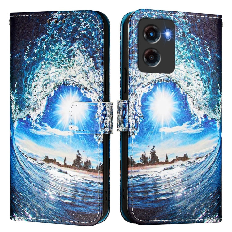 For Motorola Moto G05 Colored Drawing Pattern Plain Weave Leather Phone Case