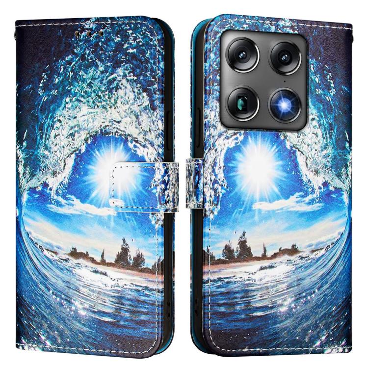 For Motorola Signature 5G Colored Drawing Pattern Plain Weave Leather Phone Case