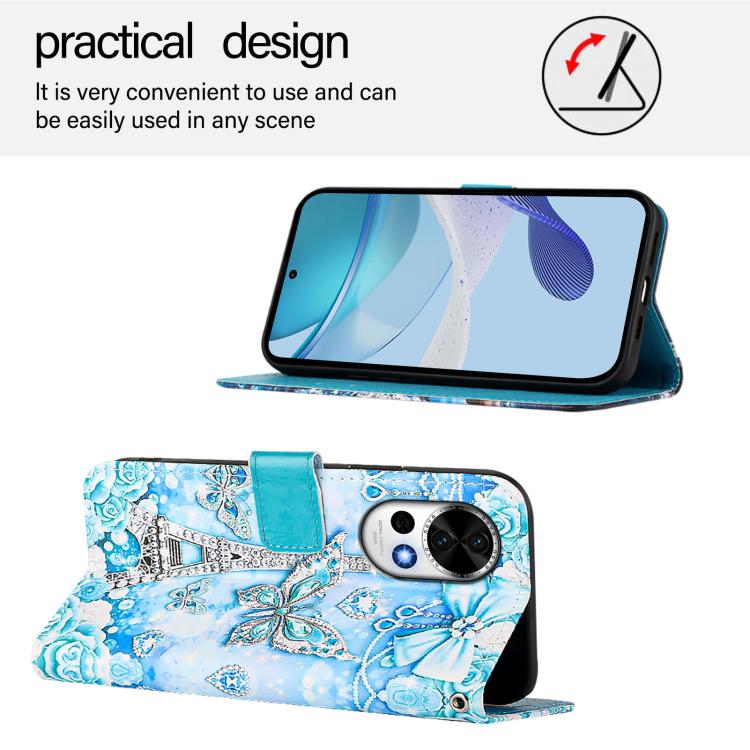 For Huawei nova 13 / nova 12 Colored Drawing Pattern Plain Weave Leather Phone Case