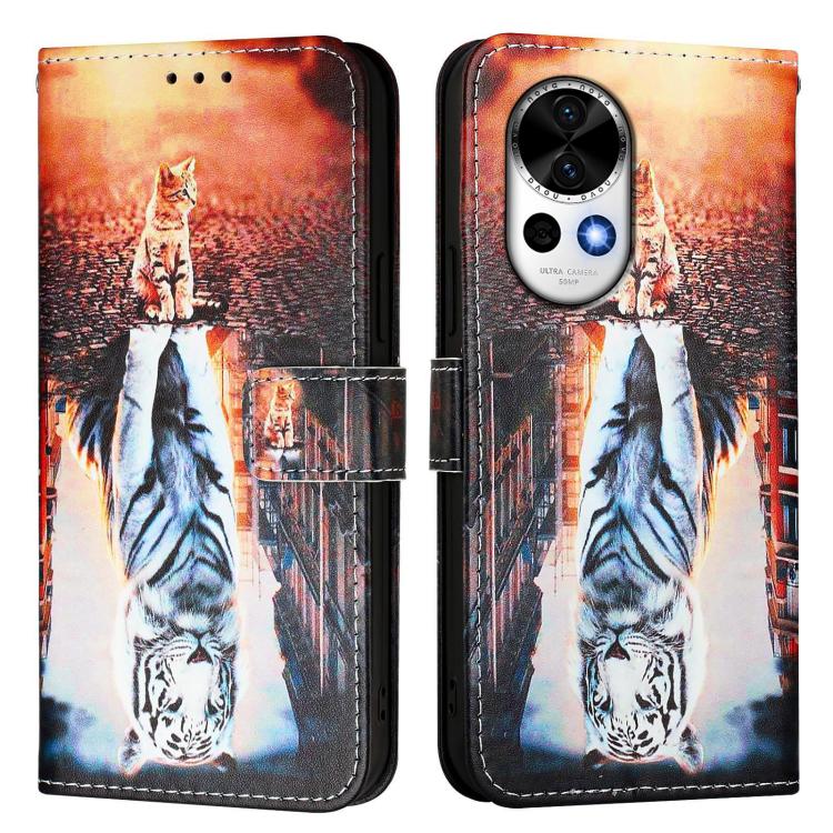 For Huawei nova 13 / nova 12 Colored Drawing Pattern Plain Weave Leather Phone Case