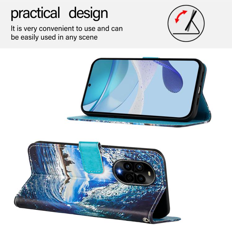 For Huawei nova 13 Pro Colored Drawing Pattern Plain Weave Leather Phone Case
