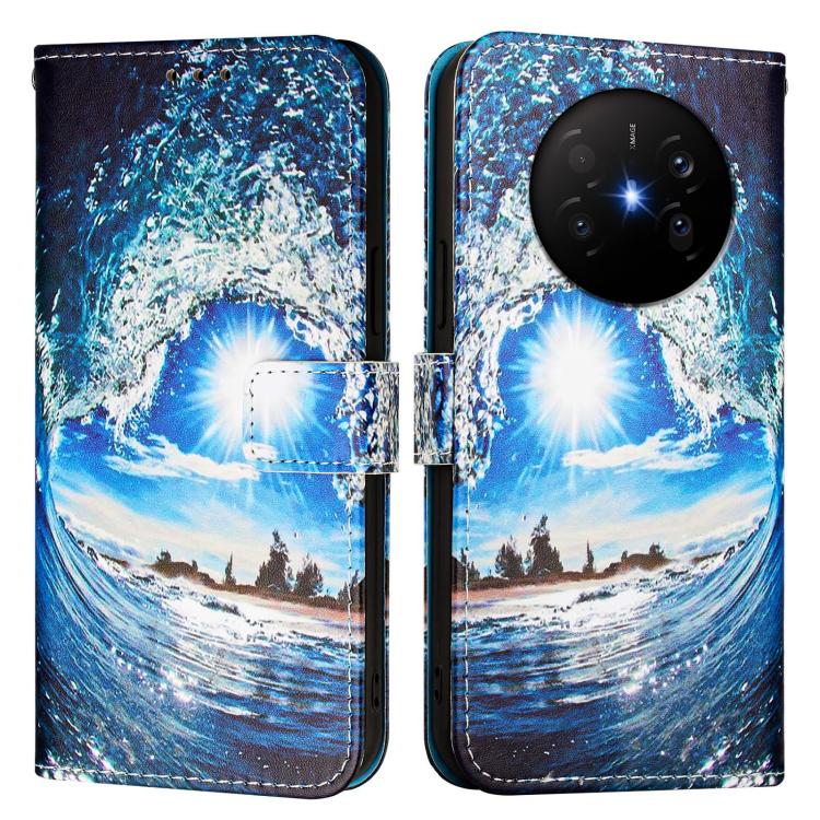 For Huawei Mate 70 Air Colored Drawing Pattern Plain Weave Leather Phone Case